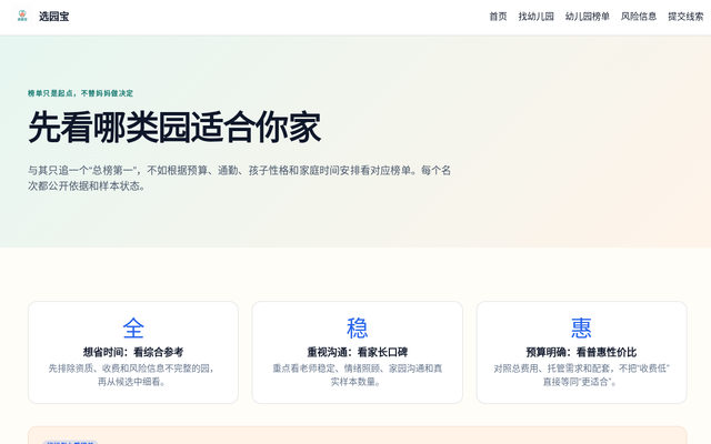 郑州幼儿园排名与择园榜单｜选园宝 页面截图